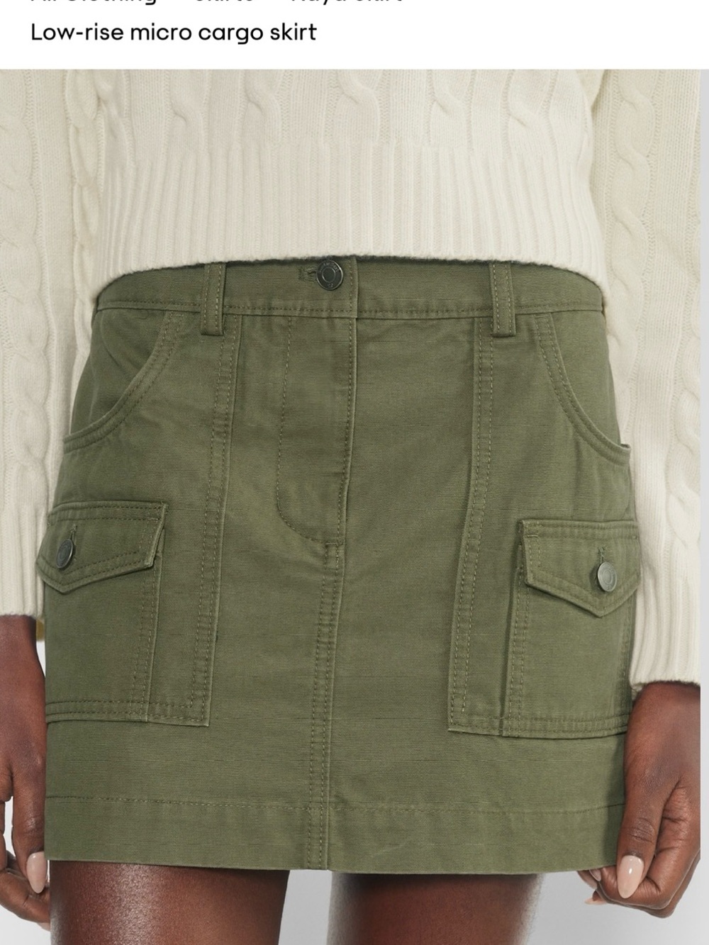 Aritzia Sunday Best Kaya Green Mini Cargo Skirt